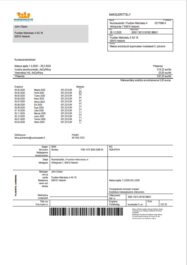  Minol USA business utility bill 